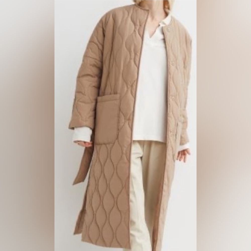 H&M Tan Quilted Puffer Coat